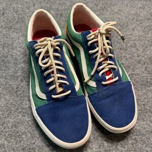 VANS OLD SKOOL Yacht Club Multi Color Blue Green Yellow Mens Size 10 Sneakers